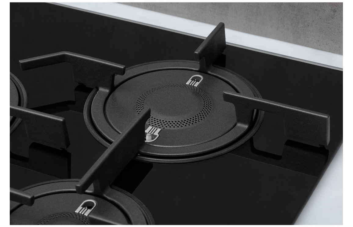 Whirlpool POW 75D2/NB 75cm Gas On Glass Hob - Black - Image 2