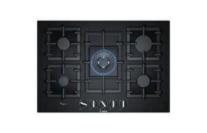 Bosch Series 6 PPQ7A6B90 75cm Gas Hob - Black Glass