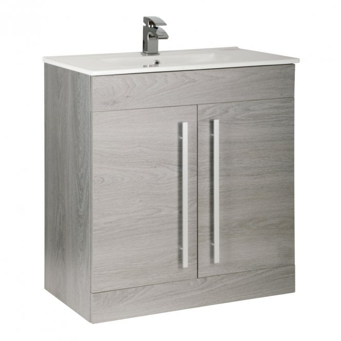 Purity 800mm 2 Door Floor Standing Unit Silver Oak - Image 2