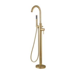 Pescara Floor Standing Bath/Shower Mixer - Brushed Brass