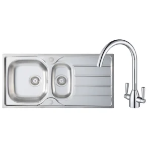 Prima 1.5B Inset Sink & Chelsea Tap Pack - St/Steel & Chrome