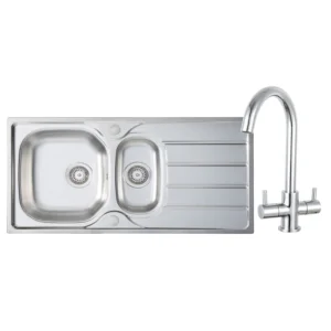 Prima 1.5B Inset Sink & Staten Tap Pack - St/Steel & Chrome