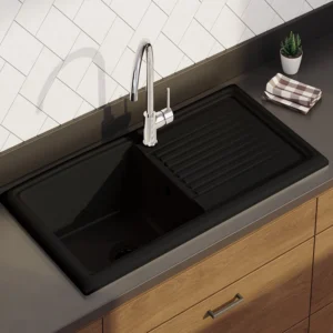 Prima 1B 1D Reversible Ceramic Sink - Black