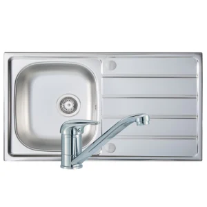 Prima 1B 800x500mm St/Steel Sink & Single Lever Tap Pack