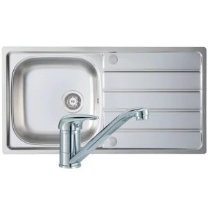 Prima 1B 965x500mm St/Steel Sink & Single Lever Tap Pack