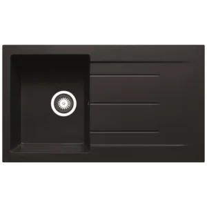 Prima+ Compact Granite 1B & Drainer Inset Sink - Black