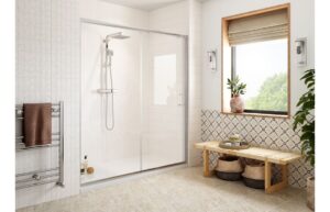Classix 1000x760mm Easy-Fit Sliding Door & Tray Pack - Chrome