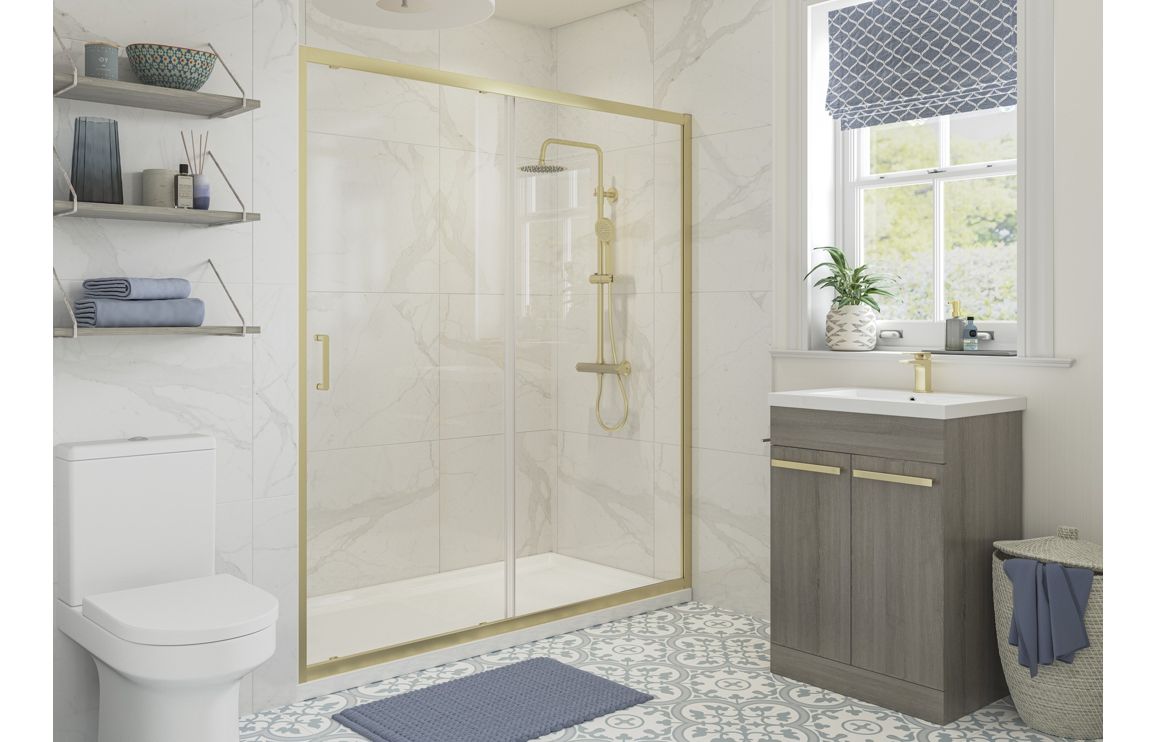 Classix 1000mm Sliding Door - Brushed Brass