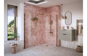 Iconix 500mm Wetroom Side Panel & Arm - Brushed Bronze