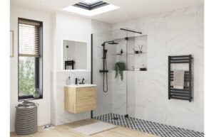 Iconix Optional 300mm Wetroom Splash Panel - Black