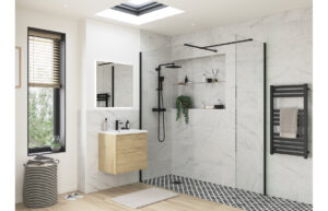 Iconix 500mm Wetroom Side Panel & Arm - Black