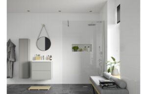 Iconix 1000mm Wetroom Panel & Support Bar - Chrome