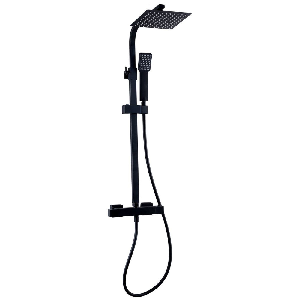 Nero Square Thermostatic Exposed Bar Shower Overhead Drencher - Image 3