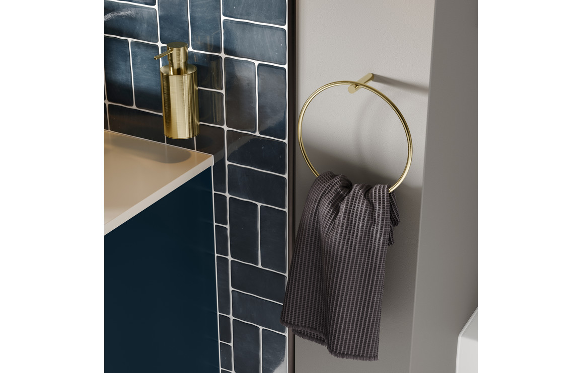 Statement 590mm Wall Hung 2 Drawer Basin Unit (No Top) - Matt Deep Blue - Image 2