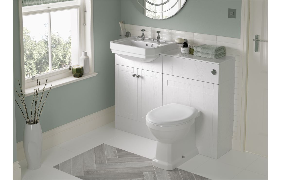 Benita 500mm 2 Door Basin Unit - Satin White Ash - Image 4