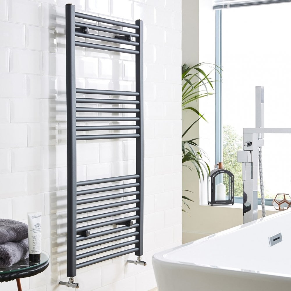 22mm Straight Towel Rail 500mm x 800mm - Textured Grey - Image 2