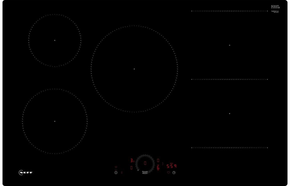 Neff N70 T58PHW1L0 80cm Induction Hob - Black Glass