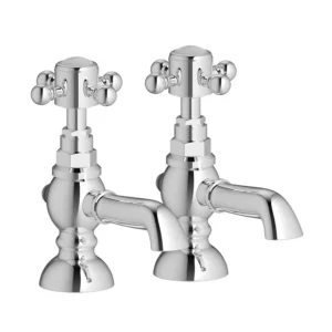 Tadlow Basin Pillar Taps - Chrome