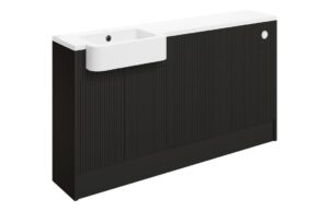 Texture 1542mm Basin WC & 1 Door Unit Pack (LH) - Matt Graphite Grey