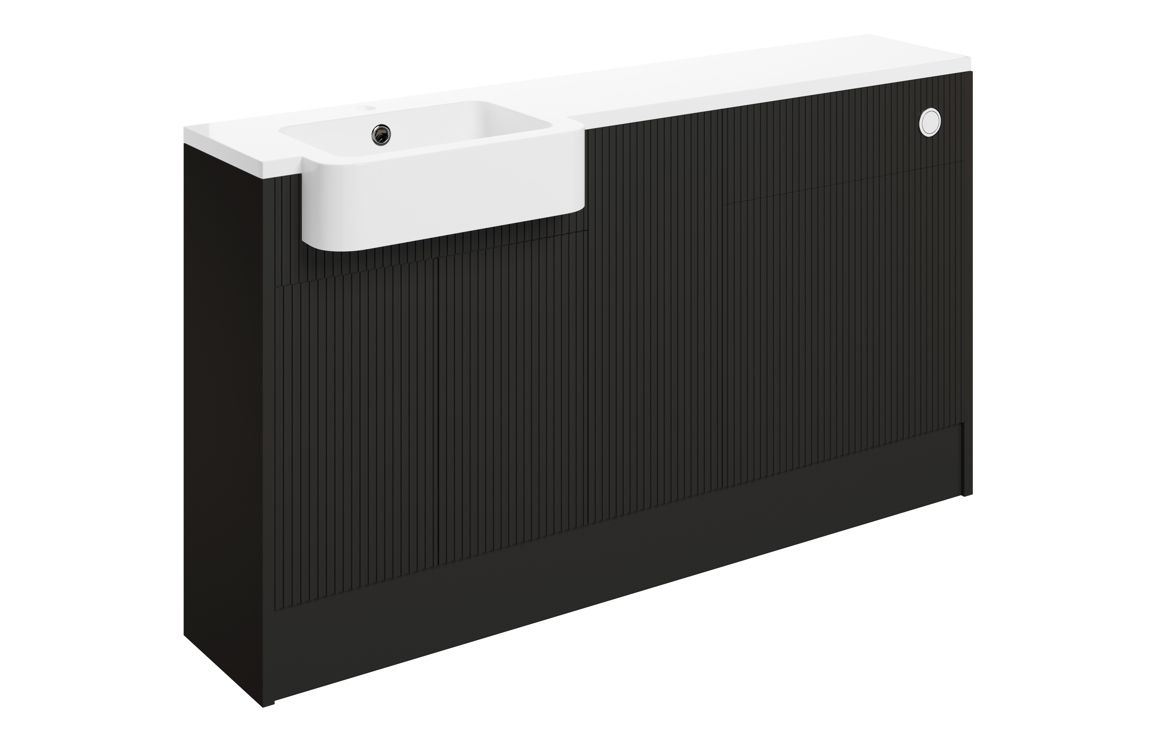 Texture 1542mm Basin WC & 1 Door Unit Pack (LH) - Matt Graphite Grey