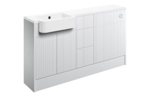 Texture 1542mm Basin  WC & 3 Drawer Unit Pack (LH) - Matt White
