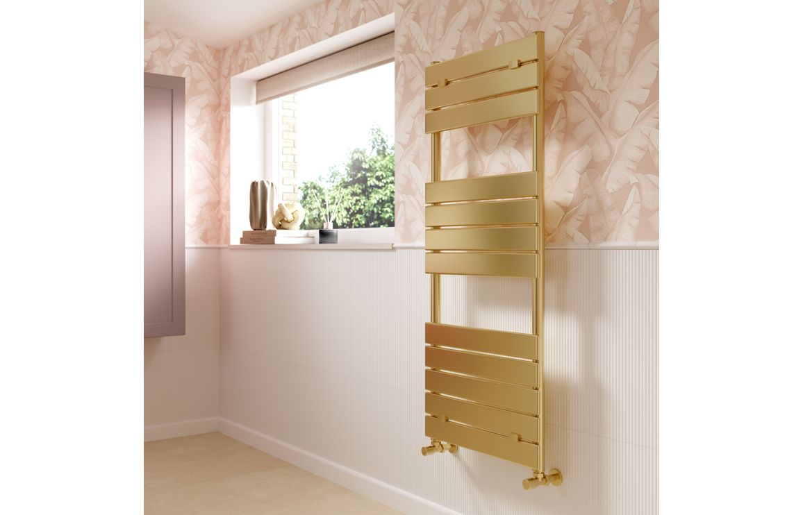 Trend Square Ladder Radiator (500x840mm) - Brushed Brass - Image 2