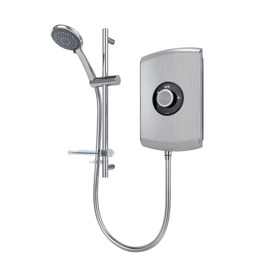 Triton Amore 9.5kW Electric Shower - Brushed Steel