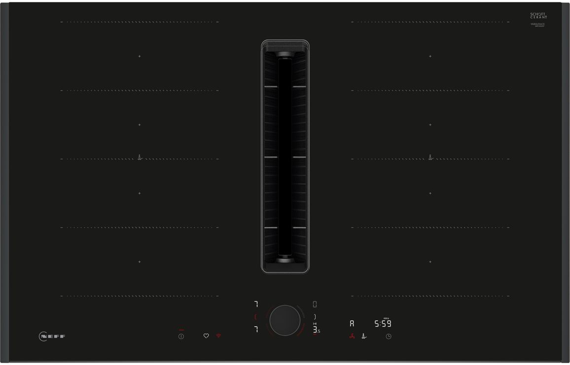 Neff N90 V68AUX4C0 80cm Venting Flex Induction Hob - Black Glass