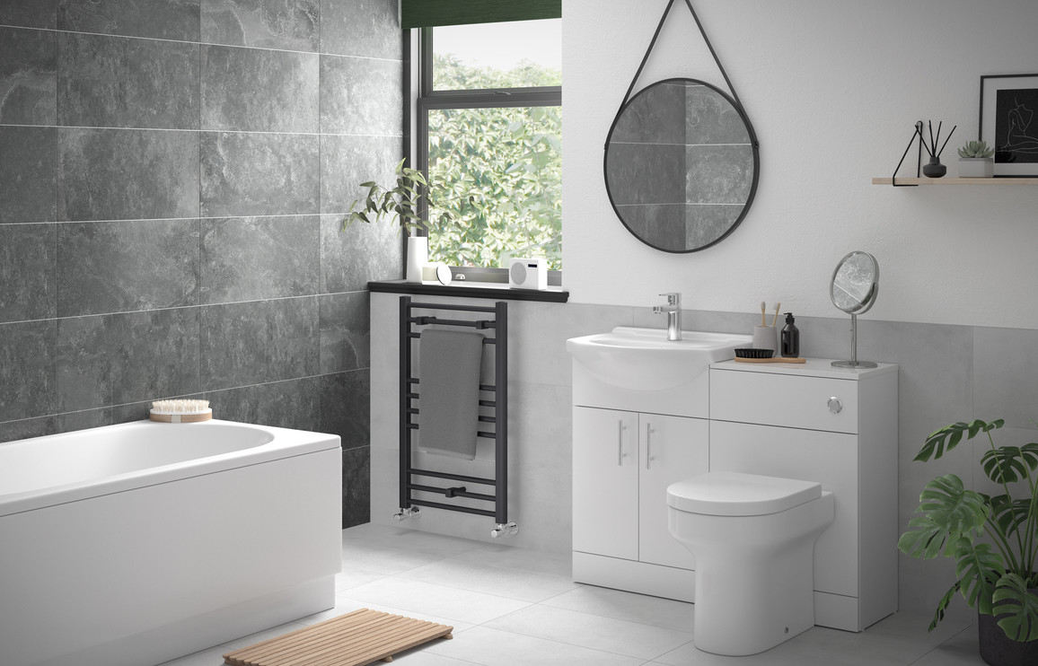 Vista 655mm Basin Unit & Basin - White Gloss - Image 2