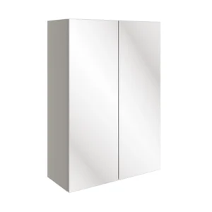 Valesso 500mm 2 Door Mirrored Wall Unit - Pearl Grey Gloss