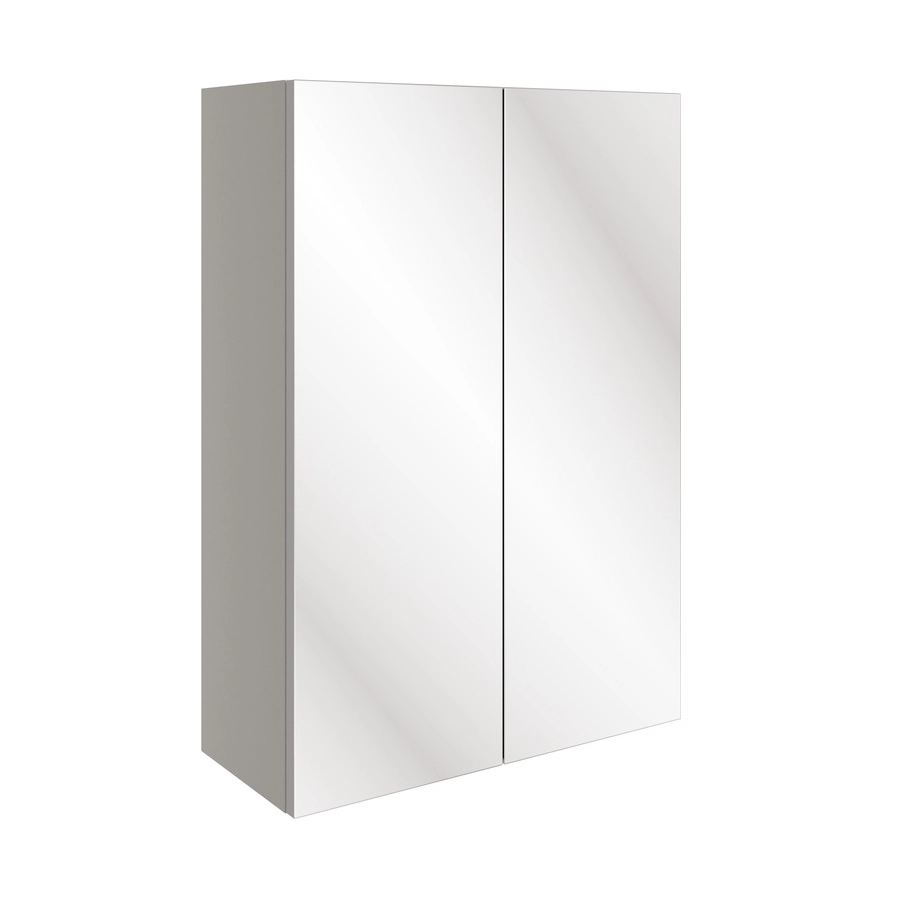 Valesso 500mm 2 Door Mirrored Wall Unit - Pearl Grey Gloss