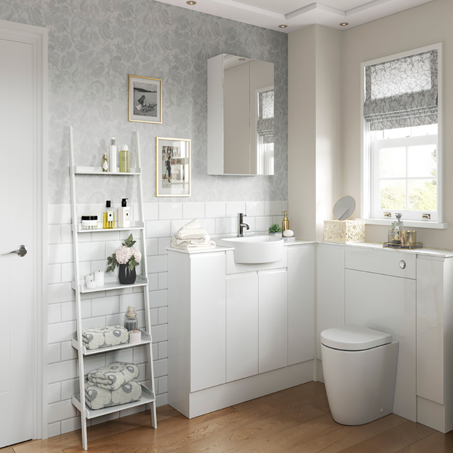 Valesso 900x330mm Base End Panel - White Gloss
