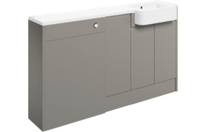 Valesso 1542mm Basin WC & 1 Door Unit Pack (LH) - Pearl Grey Gloss