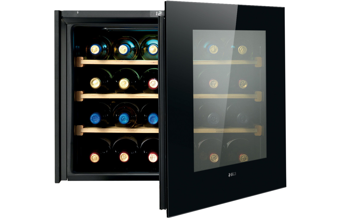 Elica Veritas BI24 B/I 60cm Wine Cabinet - Black Gloss - Image 2