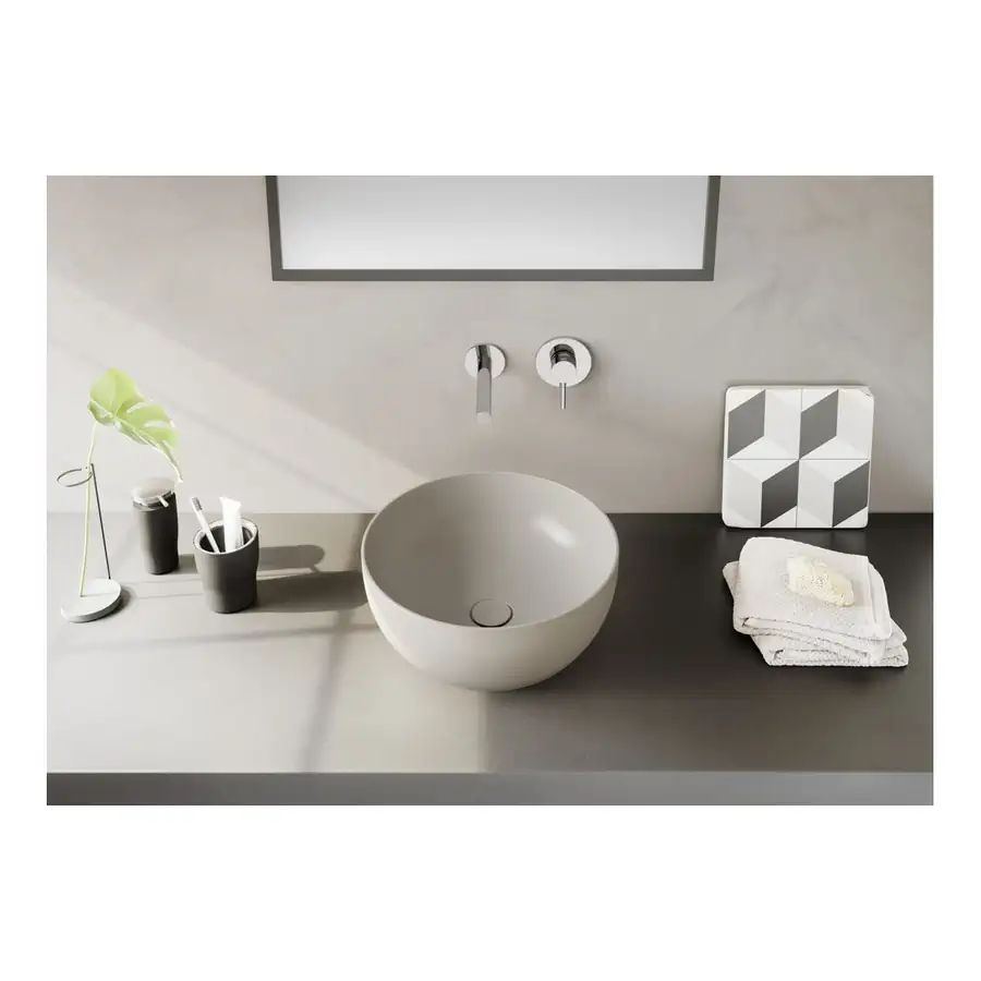 VitrA Recycled Basin VTPB0218 Zero Tap Hole Matt Taupe