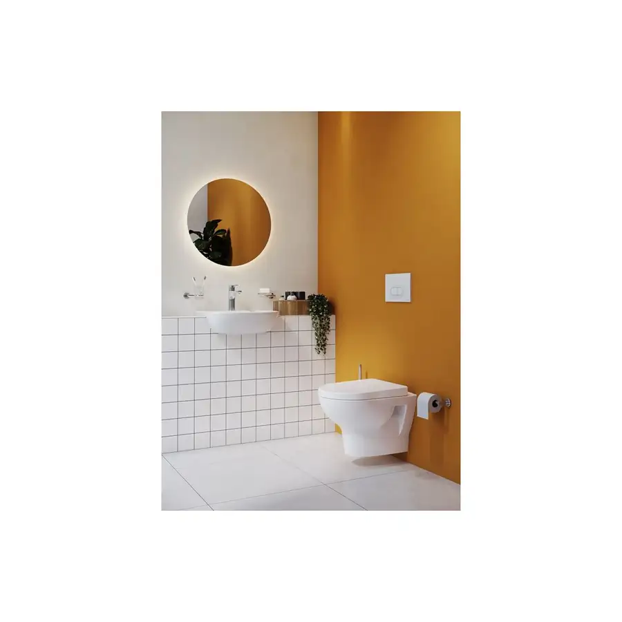 VitrA Semi Recessed Basin VTPB1022 White Fire Fine Clay Single Tap Hole