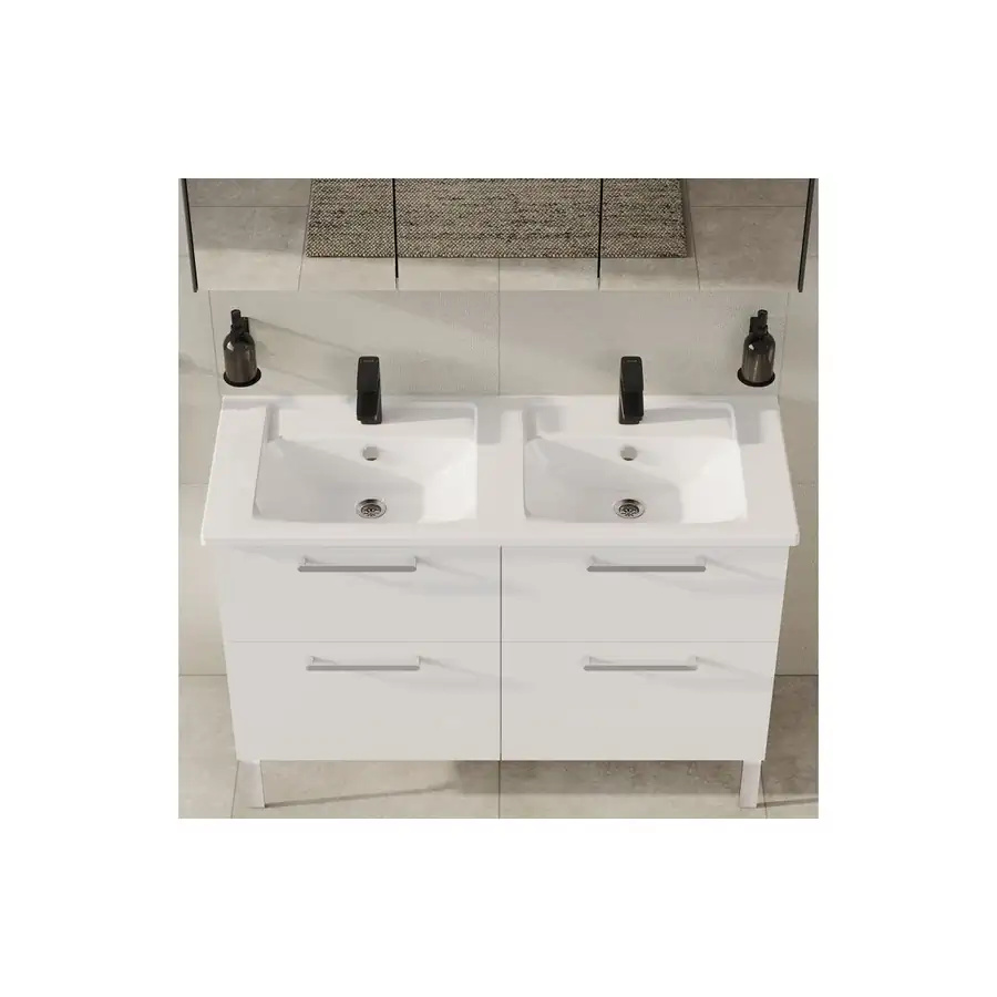 VitrA Vanity Basin VTPB2004 Fire Fine Clay Two Tap Holes
