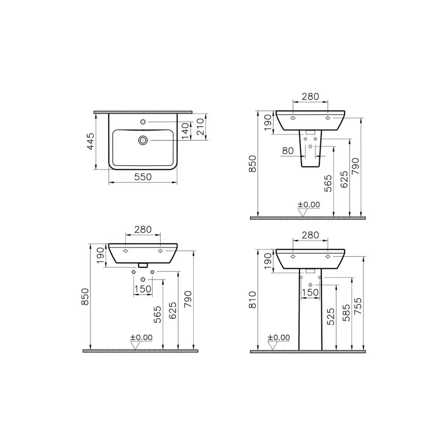 VitrA Basin VTPB1054 White Vitreous China