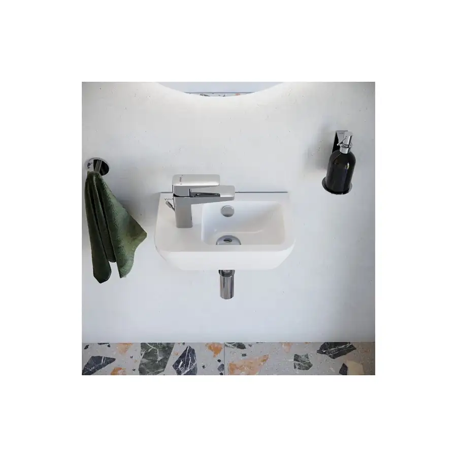 VitrA Compact Basin VTPB1052 White Vitreous China 1 Tap Hole