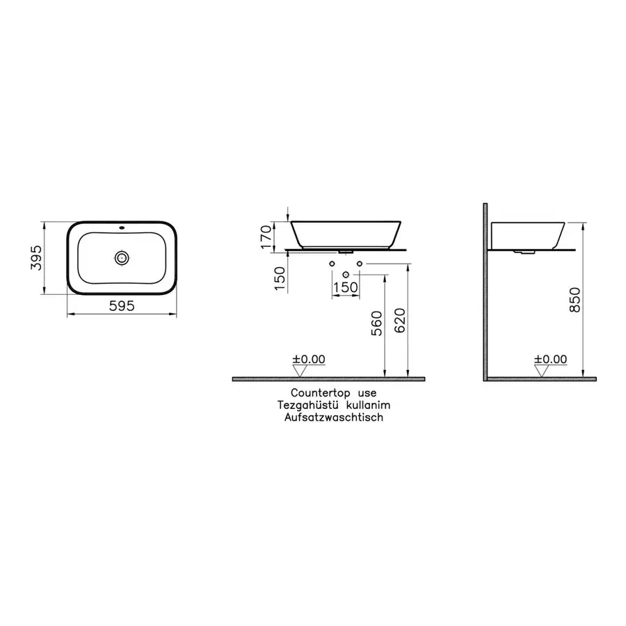 VitrA Geo Basin VTPB0060 Hygiene Glaze Technology
