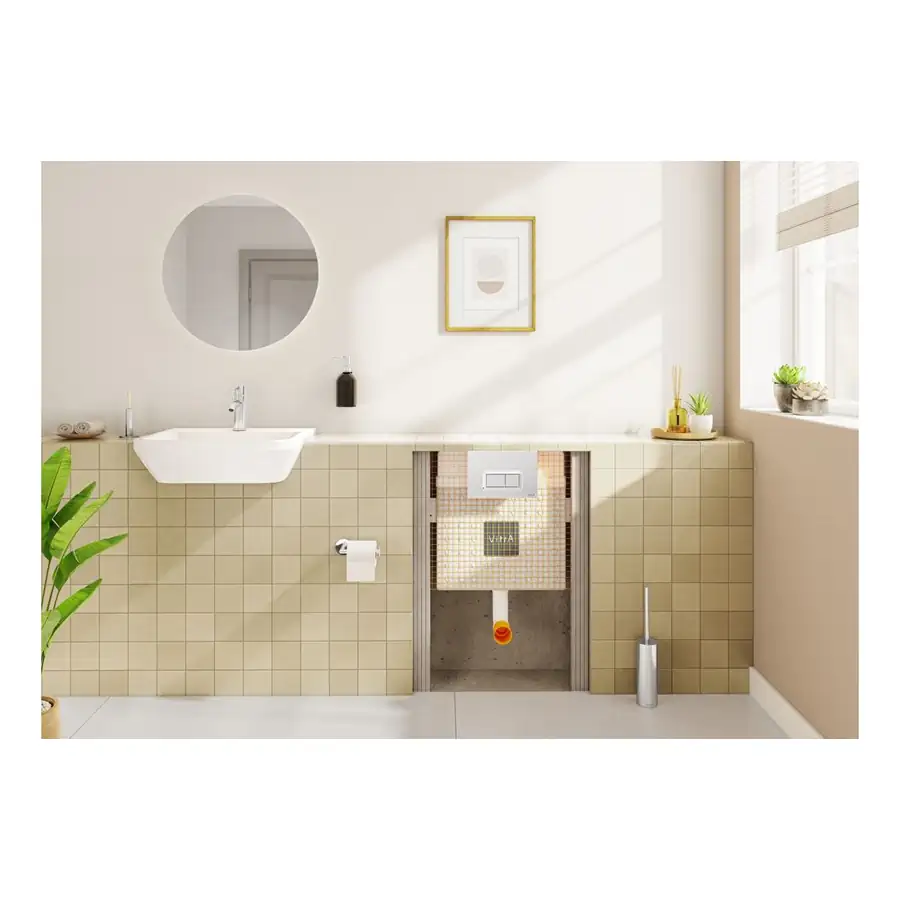 VitrA Semi Recessed Basin VTPB1016 1 Tap Hole Fire Fine Clay