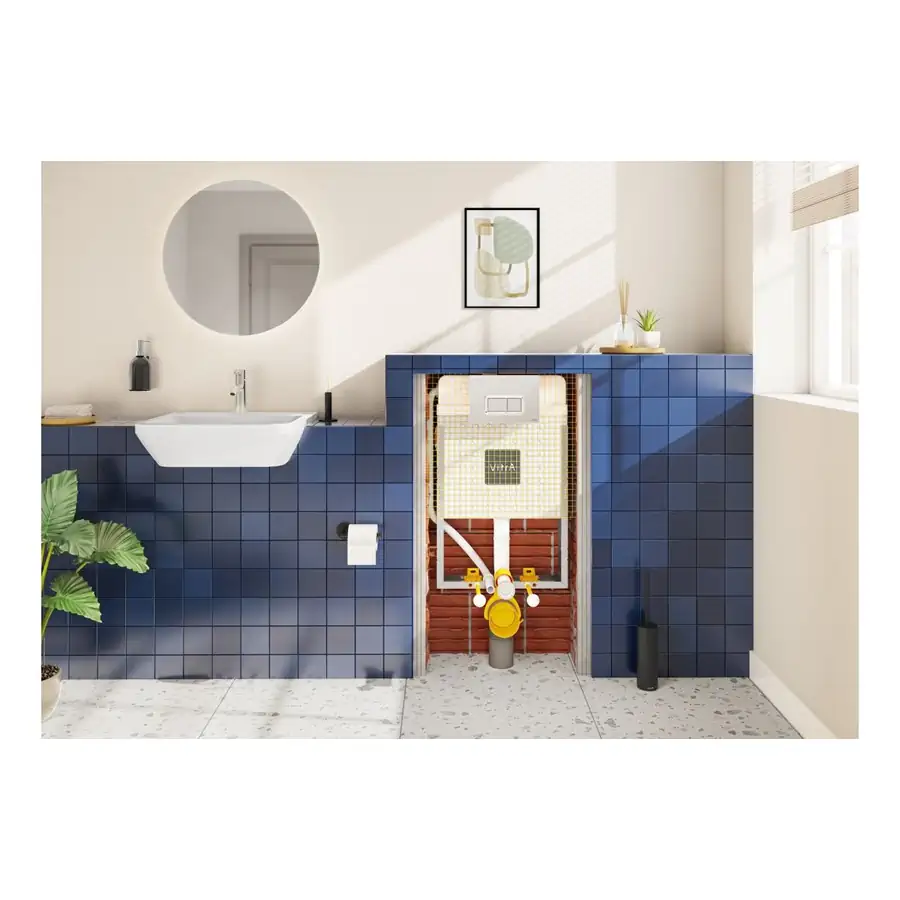 VitrA Semi Recessed Basin VTPB1016 1 Tap Hole Fire Fine Clay