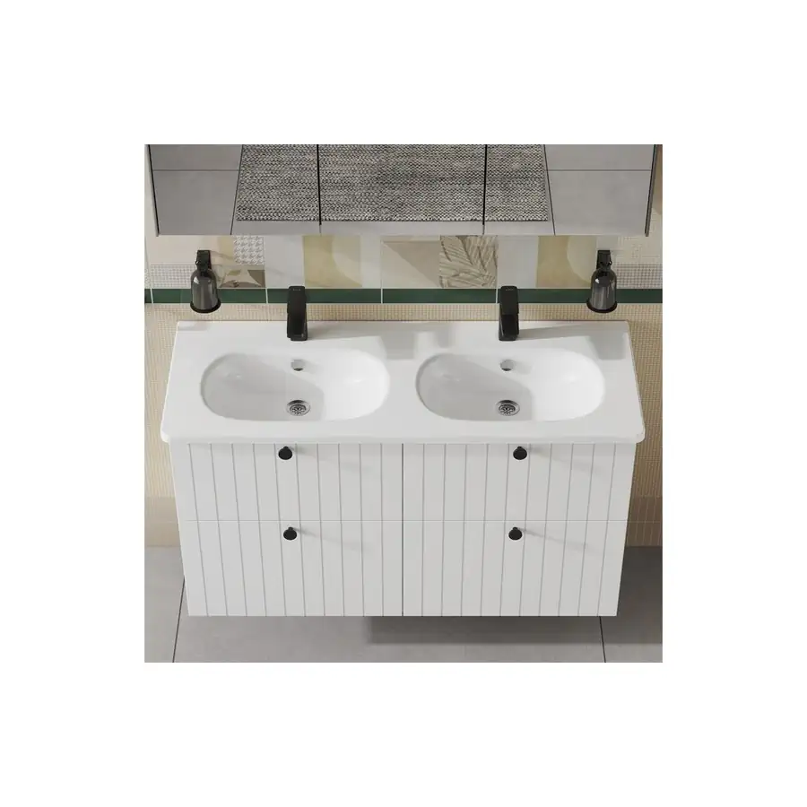 VitrA Vanity Basin VTPB2002 with Hygiene Glaze and Two Tap Holes
