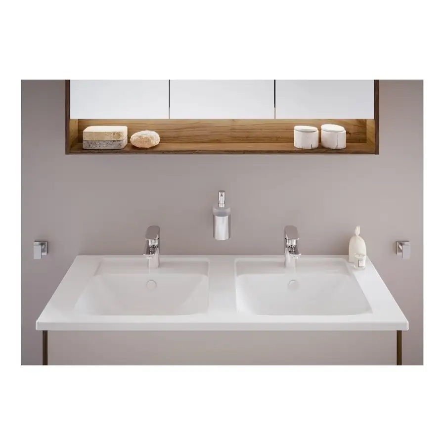 VitrA Vanity Basin VTPB2004 Fire Fine Clay Two Tap Holes