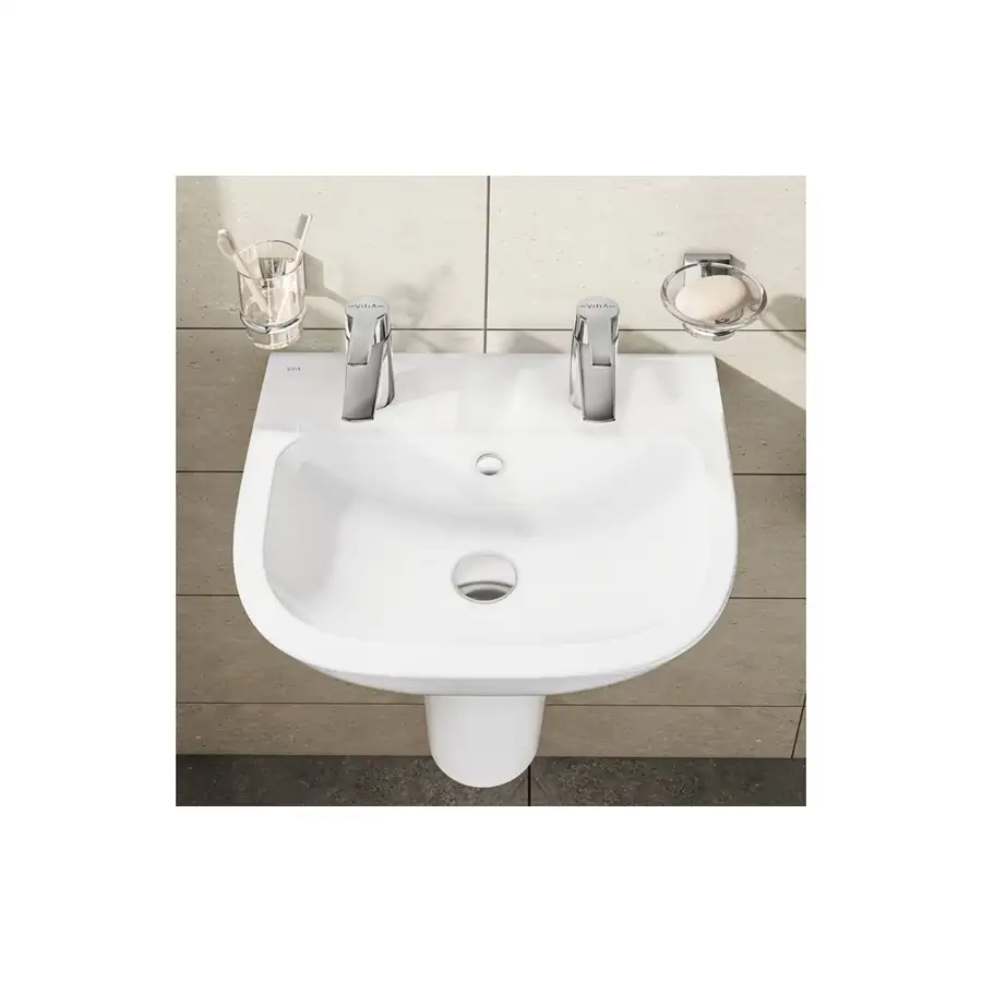 VitrA White Basin VTPB1018 2 Tap Hole Dimensions 165x500x415mm