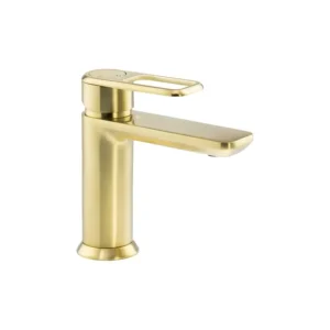 Abode Basin Mixer AB2870 Deck Mounted Brushed Brass Water Saving 5L