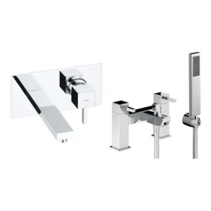 Abode Basin Mixer ABPK0024 Chrome Wall Mounted Solid Brass Sleek Clutter Free