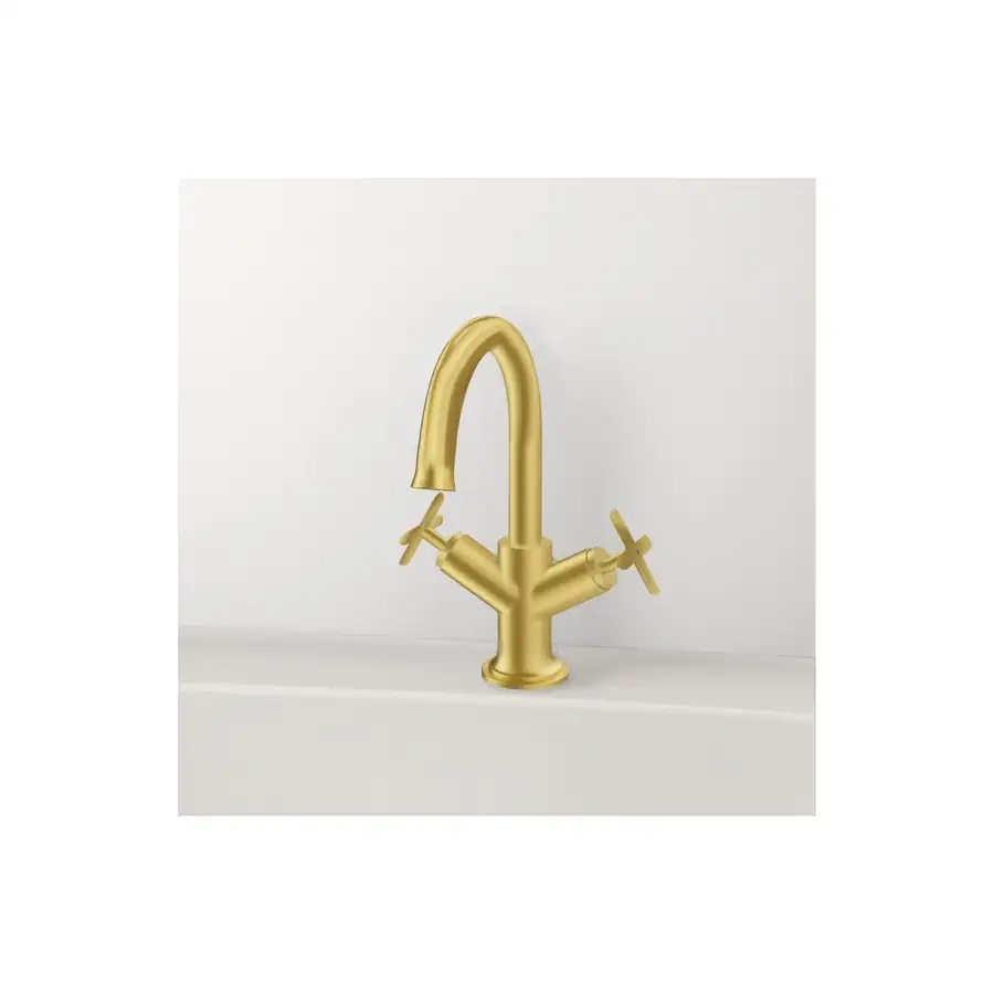 VitrA Basin Mixer Cross Handles VTTS1070 Brushed Gold - Image 2