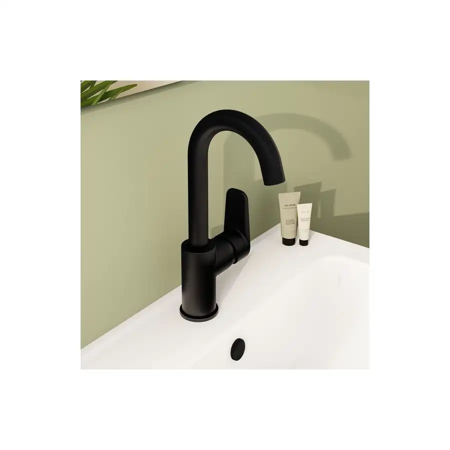 VitrA Swivel Basin Mixer Matt Black VTTS1074 Low Pressure - Image 2