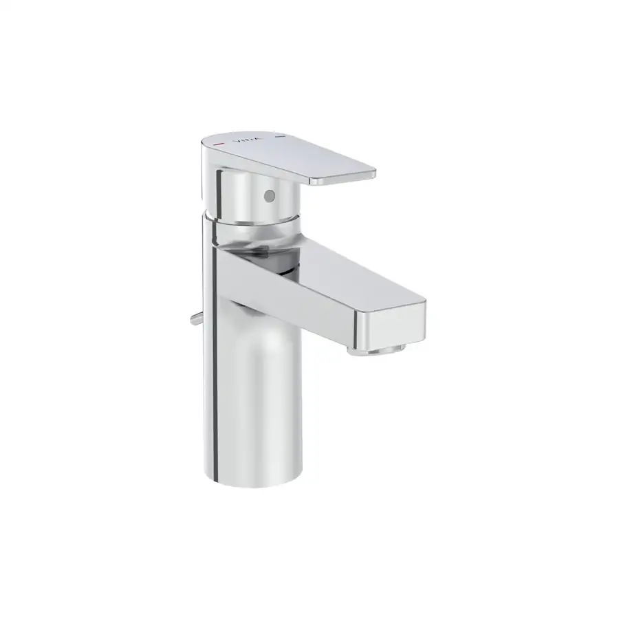 VitrA Chrome Square Basin Mixer Waste Lever Deck Mounted - VTTS1130